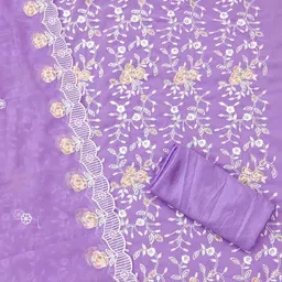 Lavender Georgette Embroidered Dress Material with Dupatta for Women Kalini-picture-22