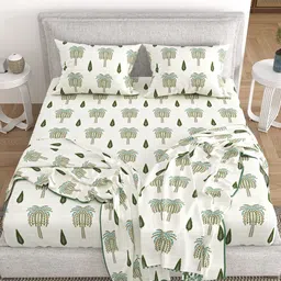 BELLA CASA 5 Piece Ethnic Motifs Double King Bedding Set With Pillow Covers & Single Dohar image 5