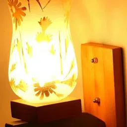 SOMIL Gold-Toned & White Printed Glass Cylinder Shaped Wall Lamp-image-19