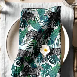 Vargottam 12-Pcs White & Green Printed Cotton Table Napkins-picture-34