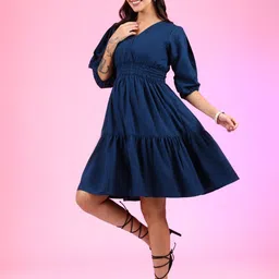 Krunal Raiyani Women Fit & Flare Midi Dress image 3