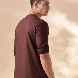 Anouk Men Solid Cotton Kurta image 4
