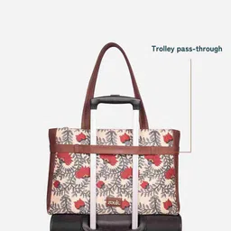 ZOUK Women Floral Printed Shopper Leather Tote Bag image 4