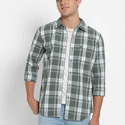 AMERICAN EAGLE OUTFITTERS Men Slim Fit Tartan Checks Checked Casual Shirt-image-41