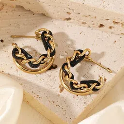 QUECY Circular Half Hoop Earrings image 2