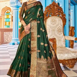 WOVENSTOCK Woven Design Zari Art Silk Handloom Kanjeevaram Saree image 5