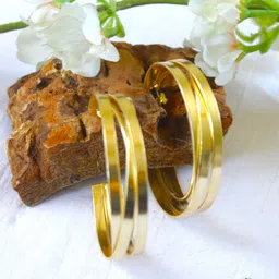 THE BLING GIRLL Gold Plated Contemporary Half Hoop Earrings-image-11