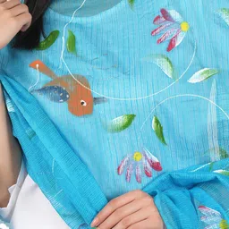 A R SILK DUPATTA HUB Floral Printed Cotton Dupatta image 2