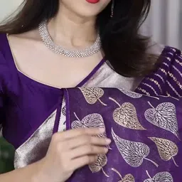 KALINI Ethnic Motifs Zari Silk Blend Banarasi Saree image 4