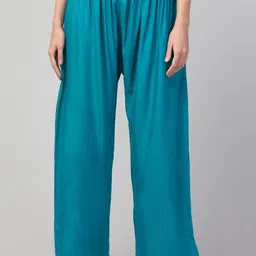 FAMBEE Women Flared Knitted Palazzos-image-21