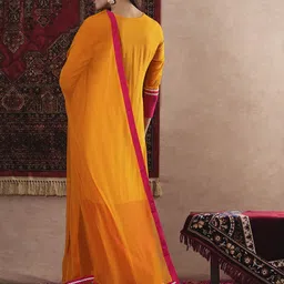Anni Designer Colourblocked Round Neck Regular Kurta With Trouser With Dupatta image 5