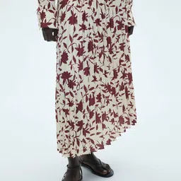 MANGO Printed Accordion Pleated Flared Maxi Skirt-picture-14