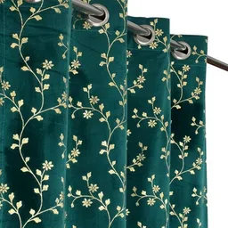 Galaxy Home Decor Blue Set of 2 Floral Room Darkening Window Curtain-picture-23