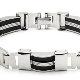The Roadster Lifestyle Co. Men Silver-Plated Link Bracelet image 2