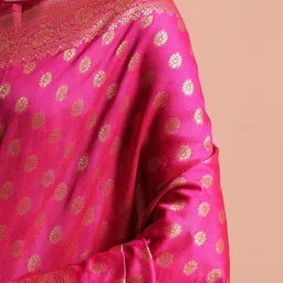 Desi Fusion Ethnic Motifs Woven Design Zari Banarasi Saree image 2