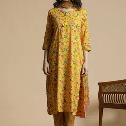 Anouk Women Embroidered Regular Thread Work Kurta with Trousers & With Dupatta-image-46