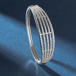 TEEJH Lavanya Lustre Women Silver-Plated CZ-Studded Oxidised Bangle-Style Bracelet-picture-26