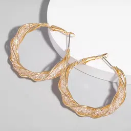 PolluxCraft Korean Gold-Plated Contemporary Hoop Earrings-picture-46