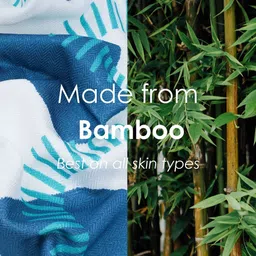 Thirsty Towel White & Blue 1 Printed Bamboo 210 GSM Bath Towel image 3