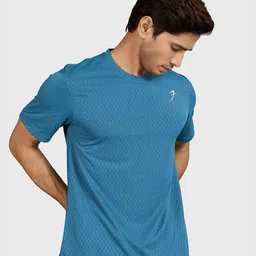 FUAARK Men Anti Odour Self Design Round Neck T-shirt image 2