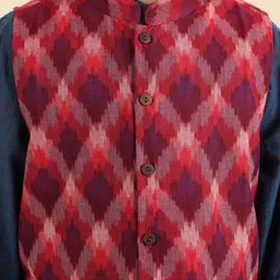 Fabindia Boys Woven Design Cotton Nehru Jacket image 2