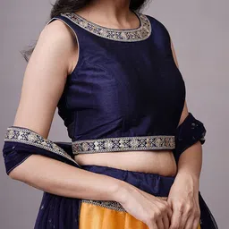 Utsav Fashion Embroidered Sequinned Shibori Ready to Wear Lehenga & Blouse With Dupatta image 4