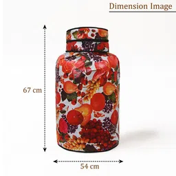 HOMESTIC 2Pcs White & Red Printed Dust-Proof Cylinder Cover With Zip Closure image 5