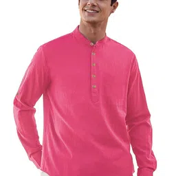 APEKTRA Mandarin Collar Roll Up Sleeves Kurta-picture-35
