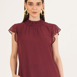 IX IMPRESSION Women Flutter Sleeve Ruffles Top-picture-14