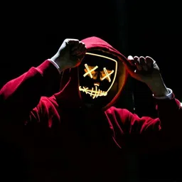 goness oripower Led Light up Ghost Mask - Joker Masks for Men Neon Light Hacker Massks Party Glow Ornament image 4