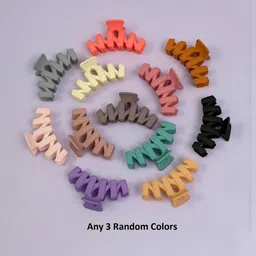 DIVASTRI Women Set of 3 Wavy Matte Finish Hair Claw Clips image 2
