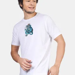 Greylongg Men Graphic Printed Round Neck Cotton T-shirt image 3