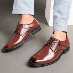 House of Pataudi Men Textured Formal Derbys-picture-25