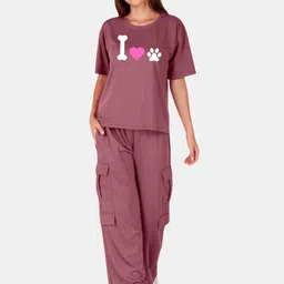 Fasense Printed Round Neck Oversized Tshirt & Cargo Pant Co-Ords image 5