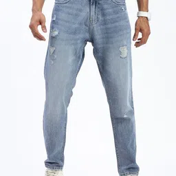 SHOWOFF Men Comfort Mildly Distressed Light Fade Acid Wash Cotton Jeans-picture-34