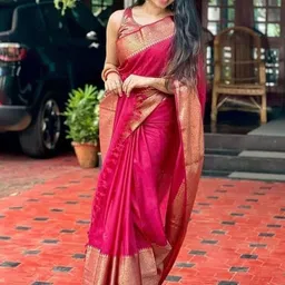 FLUXUS Woven Design Zari Handloom Banarasi Saree-image-13