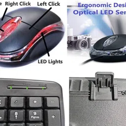 ANJO Wired Keyboard-Wired Mouse-Mouse Pad-USB Hub 2.0-OTG C Type-LED Combo Set image 3
