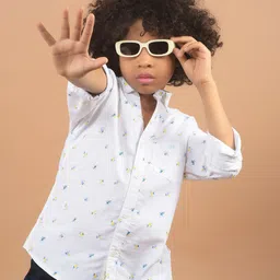 Crimsoune Club Boys Classic Slim Fit Opaque Printed Casual Shirt-image-50