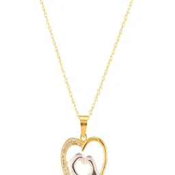 athizay Gold-Toned Brass Cubic Zirconia Minimal Necklace-image-0