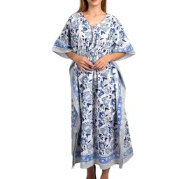 Fabric Venue Floral Print Flared Sleeve Kaftan Maxi Dress-picture-33