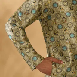 KRAFT INDIA Men Geometric Printed Kurta with Pyjama image 4