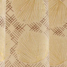 GEET CREATIONS Cream-Coloured & Brown Floral Door Curtain image 4