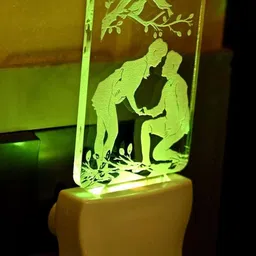 1ST TIME Red & White Printed Acrylic Rectangle Shaped Wall Lamp image 3