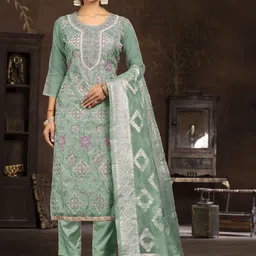 Maroosh Embroidered Organza Unstitched Dress Material-picture-18