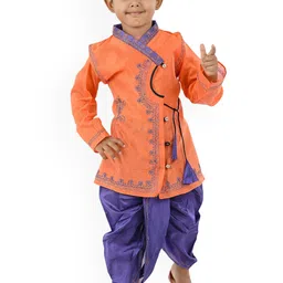 NEW GEN Boys Ethnic Motifs Embroidered Regular Kurta with Dhoti Pants image 3