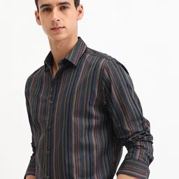 The Collection Men Classic Slim Fit Multi Stripes Striped Casual Shirt image 3