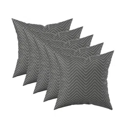 Kuber Industries Grey 5 Pieces Self Design Square Cushion Covers image 2
