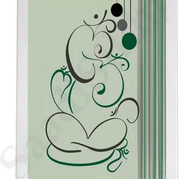 saadisikhi Green Ganesha Minimalist Line Drawing Indian Hindu God Home Wall Decor Religious Frame-picture-31