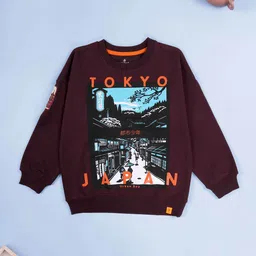 KiddoPanti Boys Printed Round Neck Pure Cotton Sweatshirt With Jogger image 5