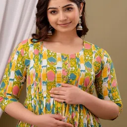 Style Heaven Floral Printed Pure Cotton Maternity Gotta Patti Kurti image 5